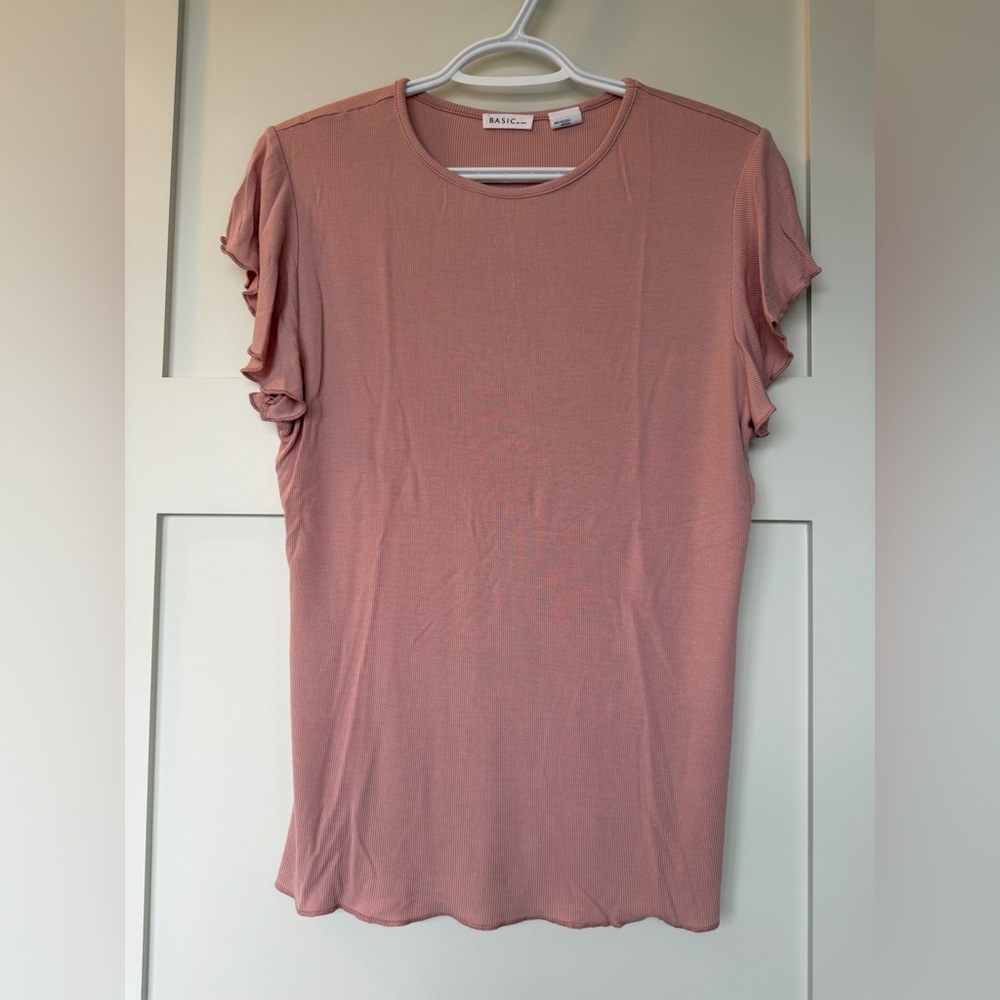 Pink Ruffle Sleeve Top